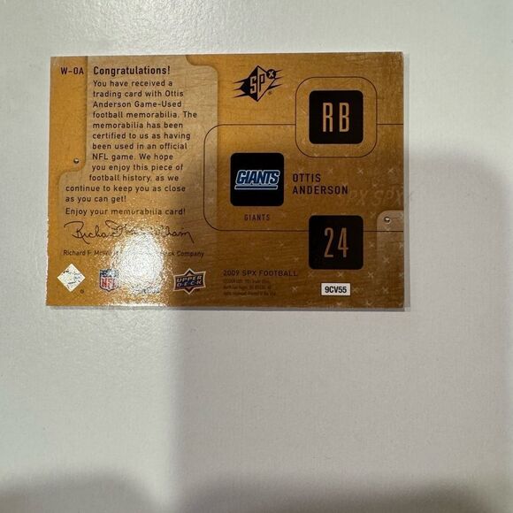 Trading Card with Gold Accent of Otis Anderson mint condition serial numbered - Picture 4 of 4